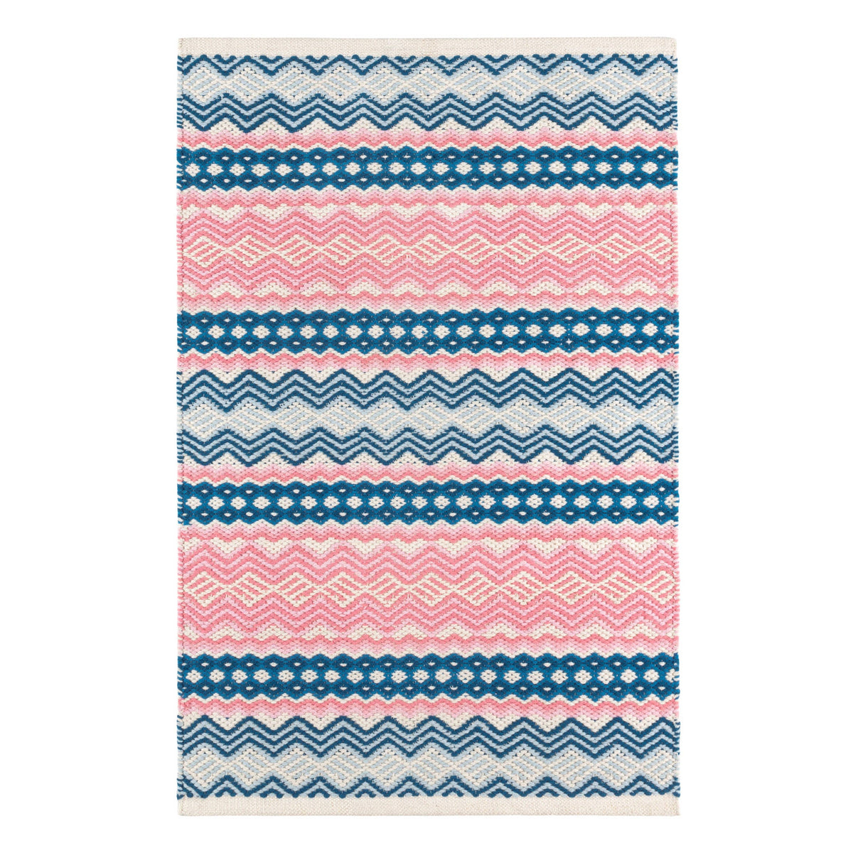 Zippie Stripe Handwoven Cotton Rug | Berry