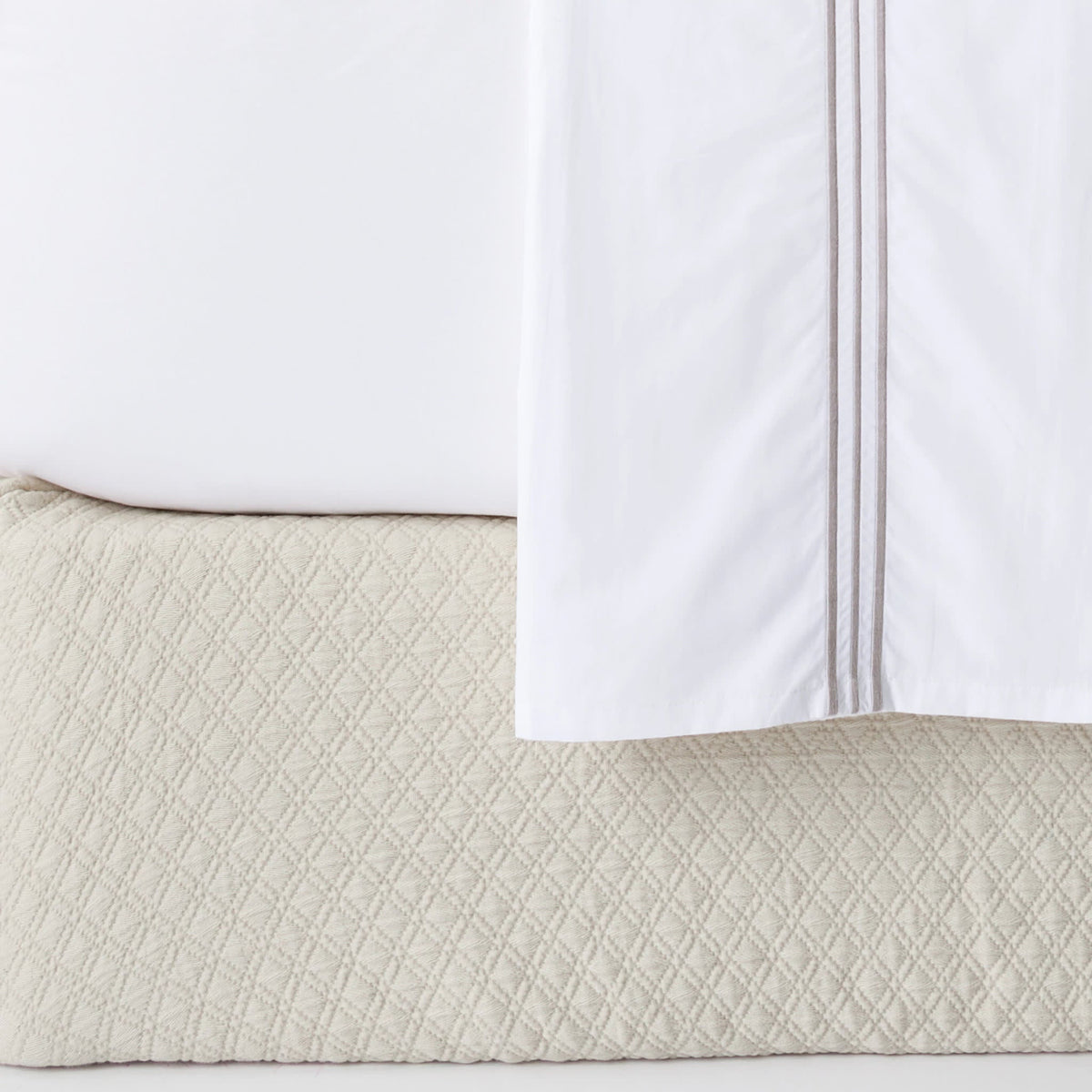 Diamond Matelasse Box Spring Cover | Ivory