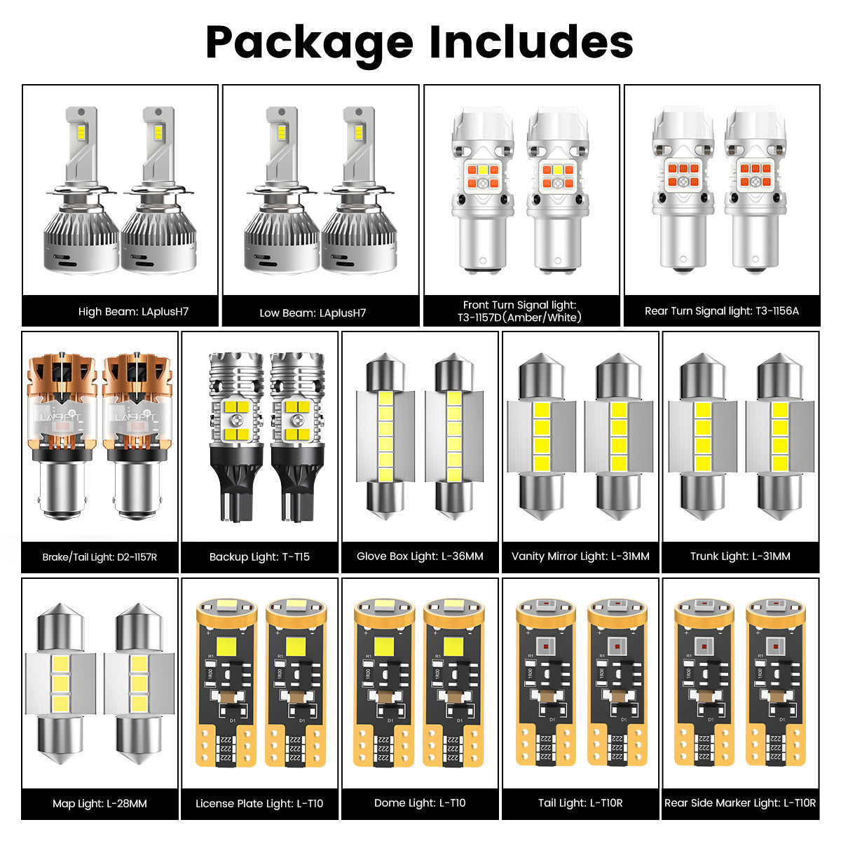 Fit for 2011-2014 Hyundai Sonata The Brightest LED Bulbs Upgrade