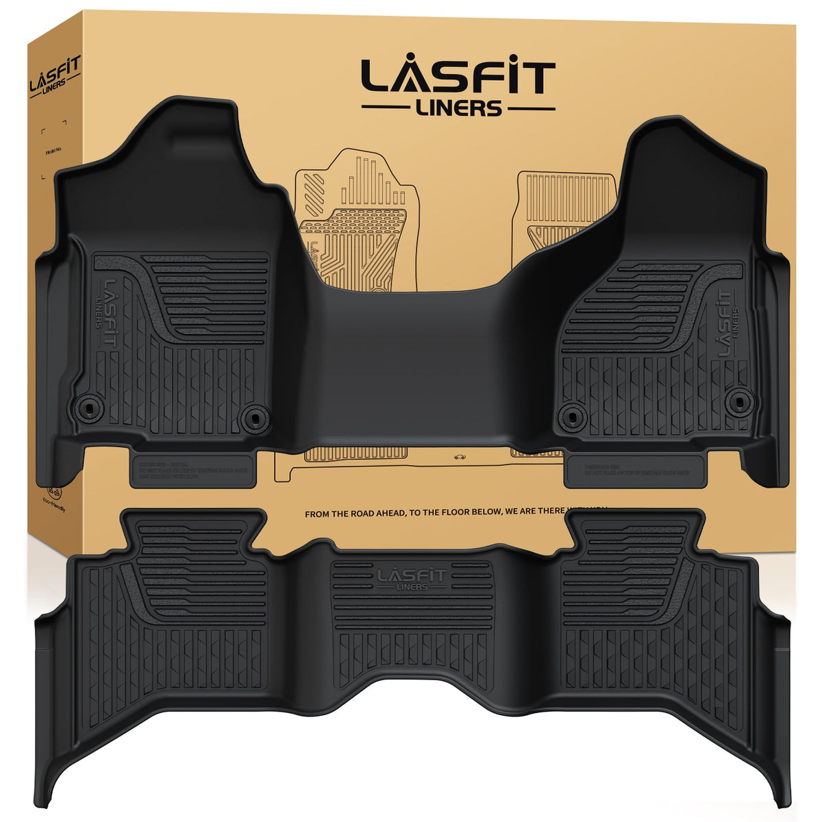 Fit for 2013-2018 Ram 1500 All-Weather 1st & 2nd row Floor Mats, Fit Carpet Floor Only