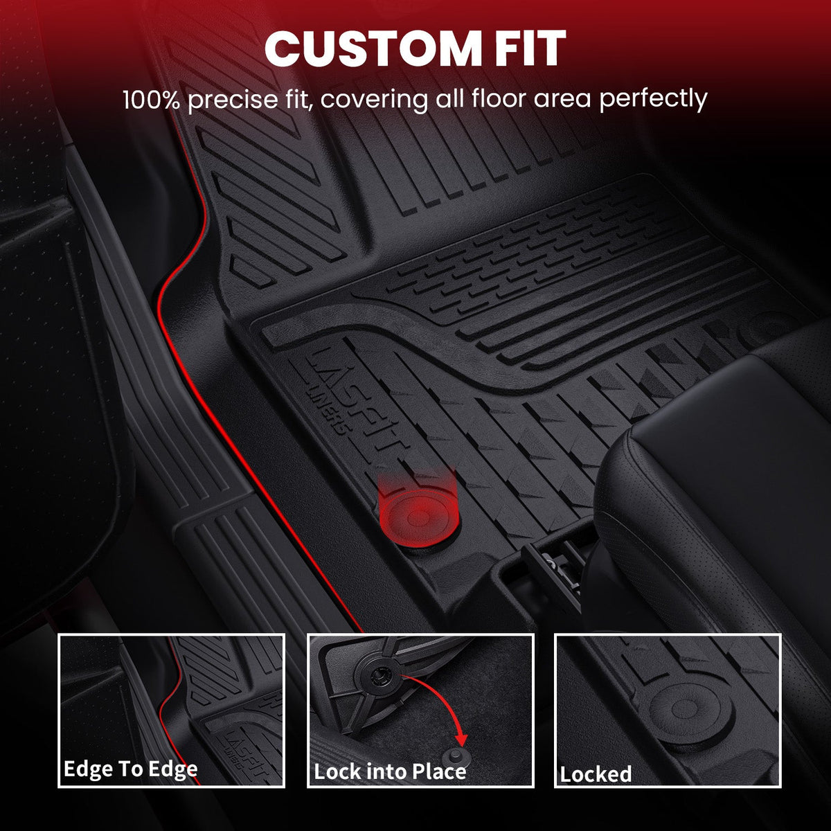 Fit for 2013-2018 Ram 1500 All-Weather 1st & 2nd row Floor Mats, Fit Carpet Floor Only