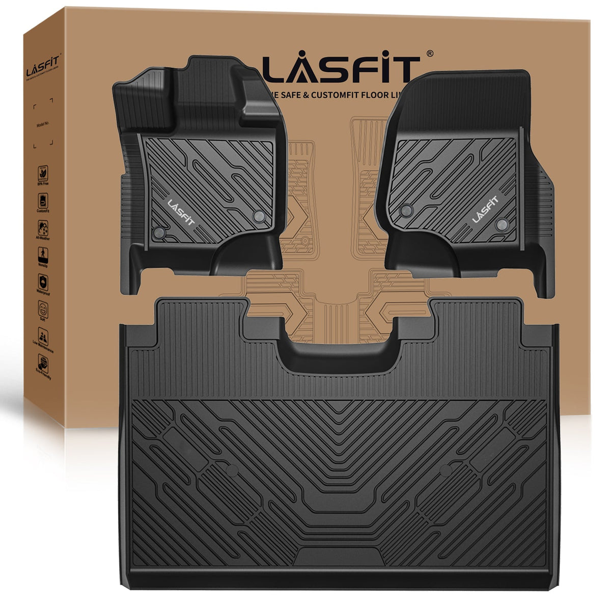Fit for 2015-2027 Ford F-150 & 22-26 Lightning Models Floor Mats, Fit Carpet Floor