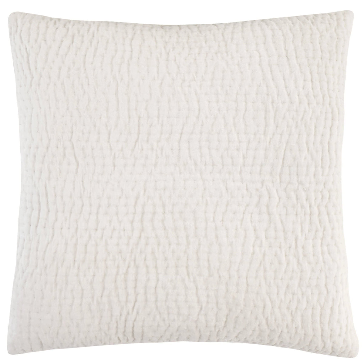 Viola Velvet Quilted Sham | Dove White