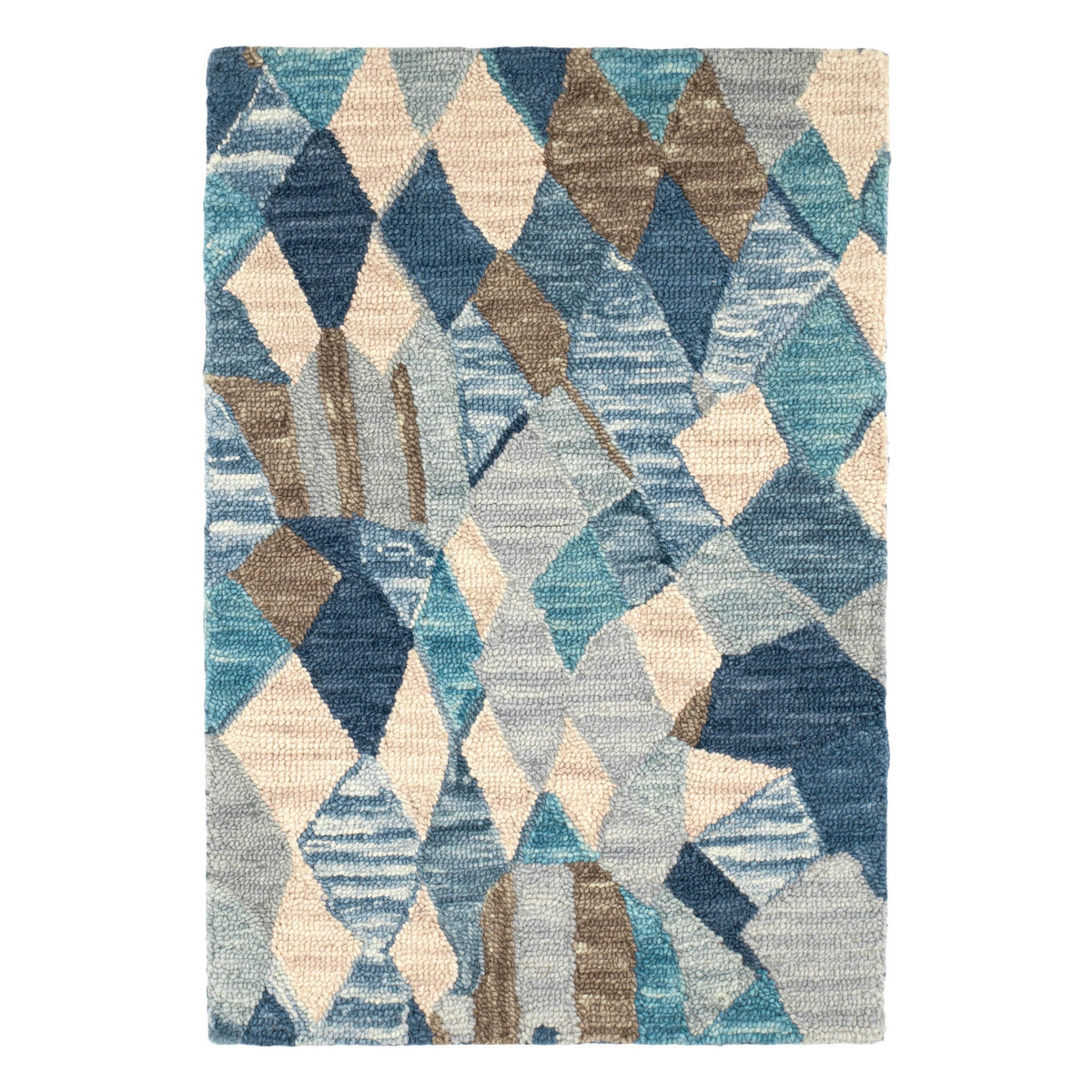 Deer Leap Hand Hooked Wool Rug | Blue