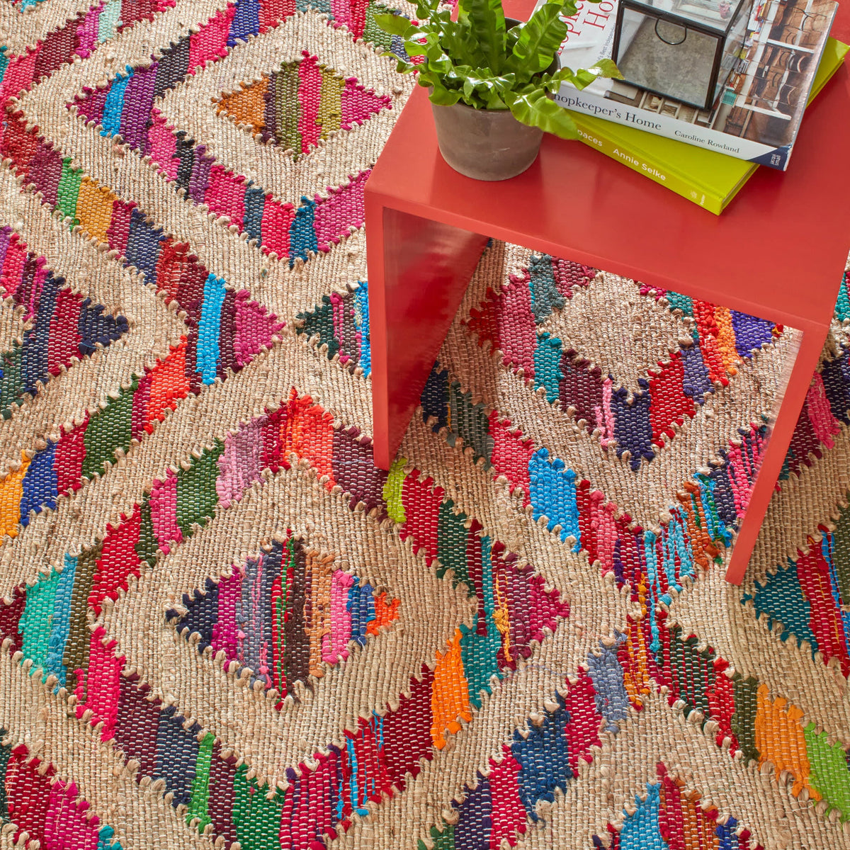 Tetra Chindi Handwoven Jute Rug | Multi