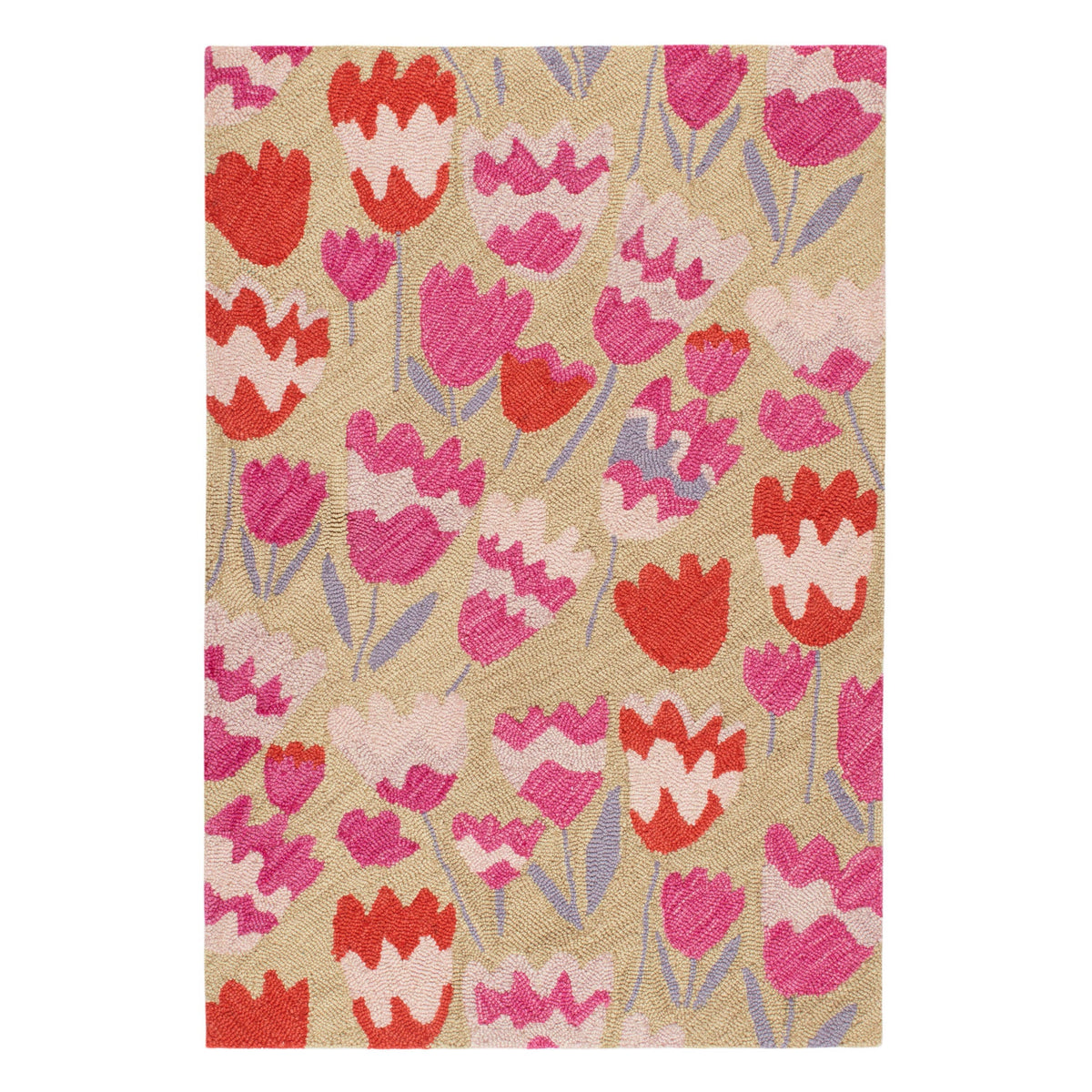 Zelie Hand Micro Hooked Wool Rug | Fuchsia