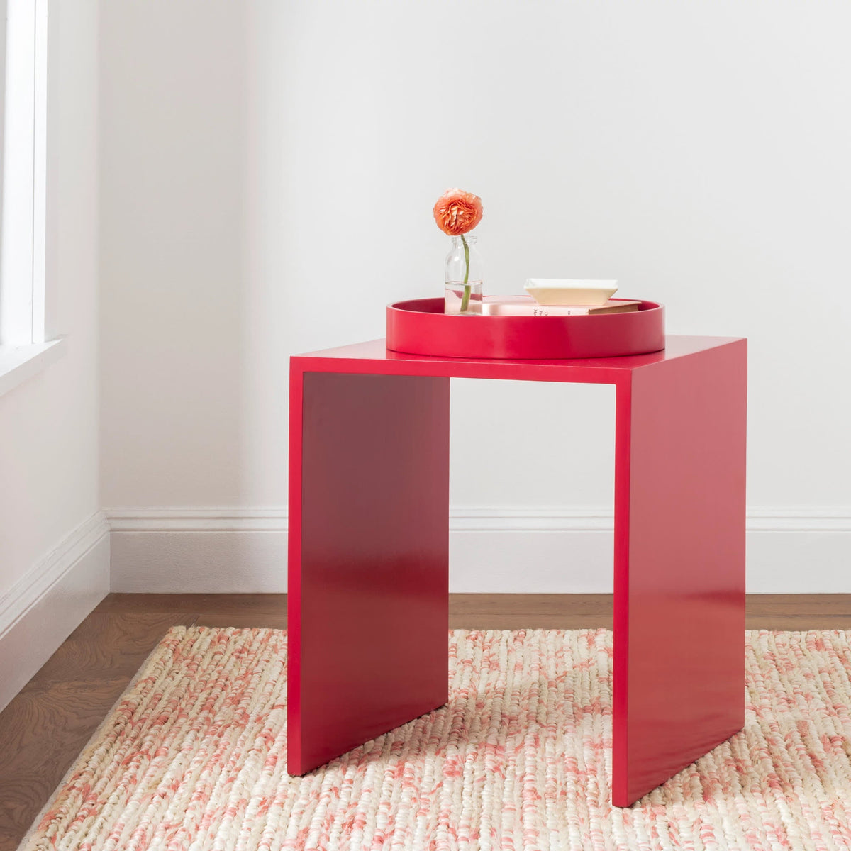 Avril Handwoven Jute Rug | Coral