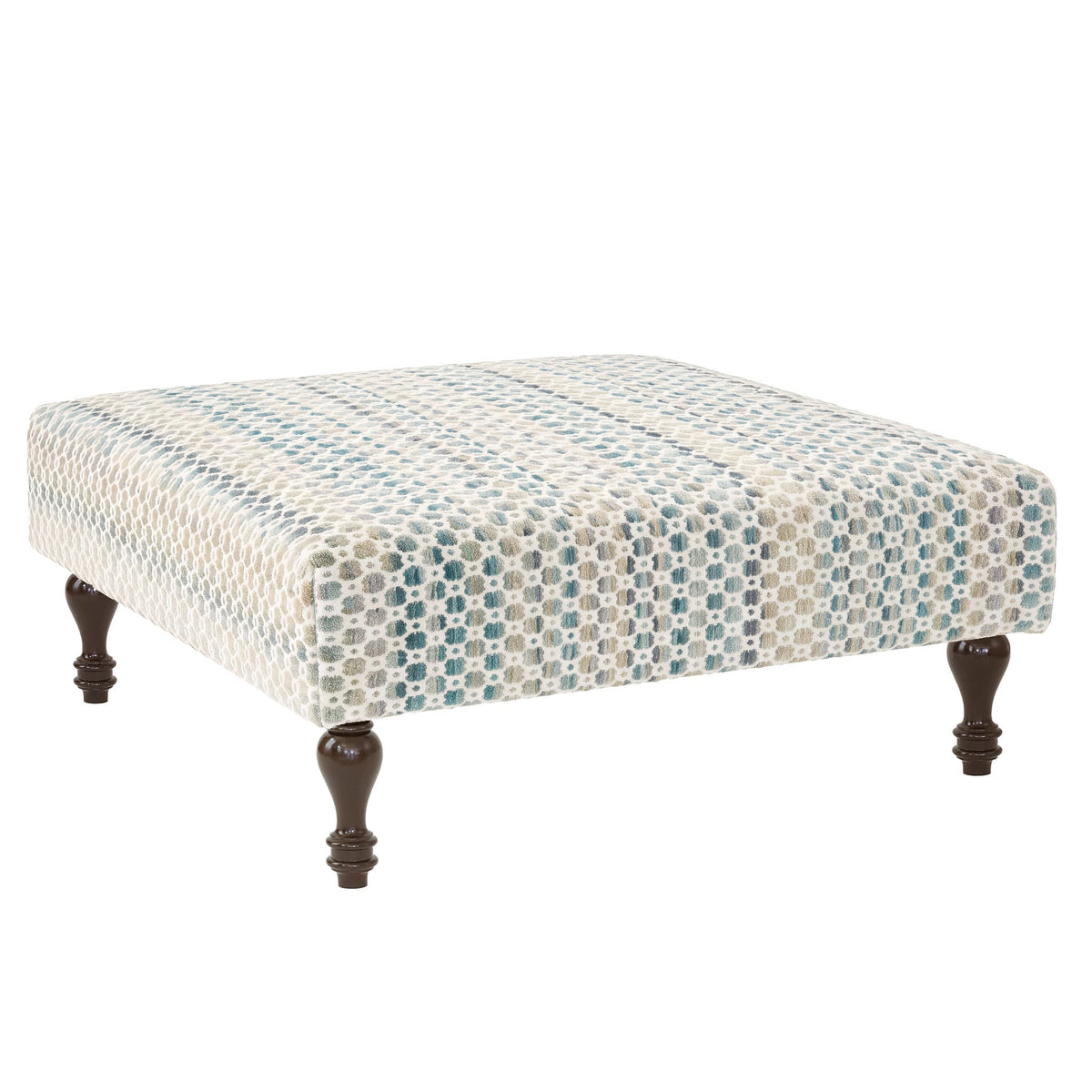 Poppy Rug Ottoman | Blue