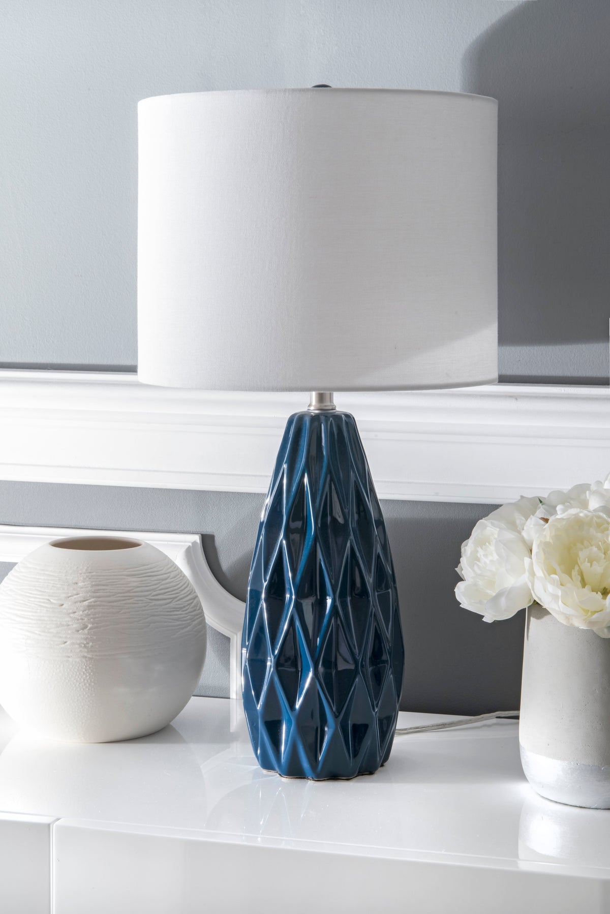 25-Inch Taylor Ceramic Table Lamp | Navy