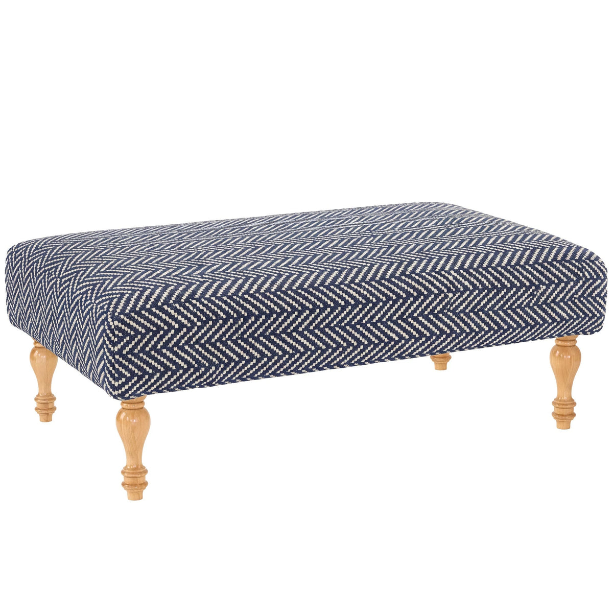 Herringbone Rug Ottoman | Indigo