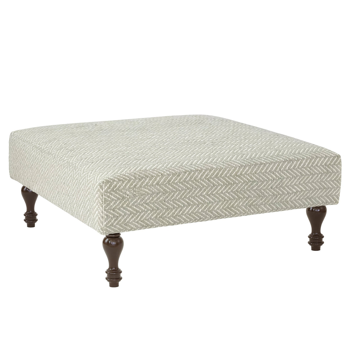 Herringbone Rug Ottoman | Ocean