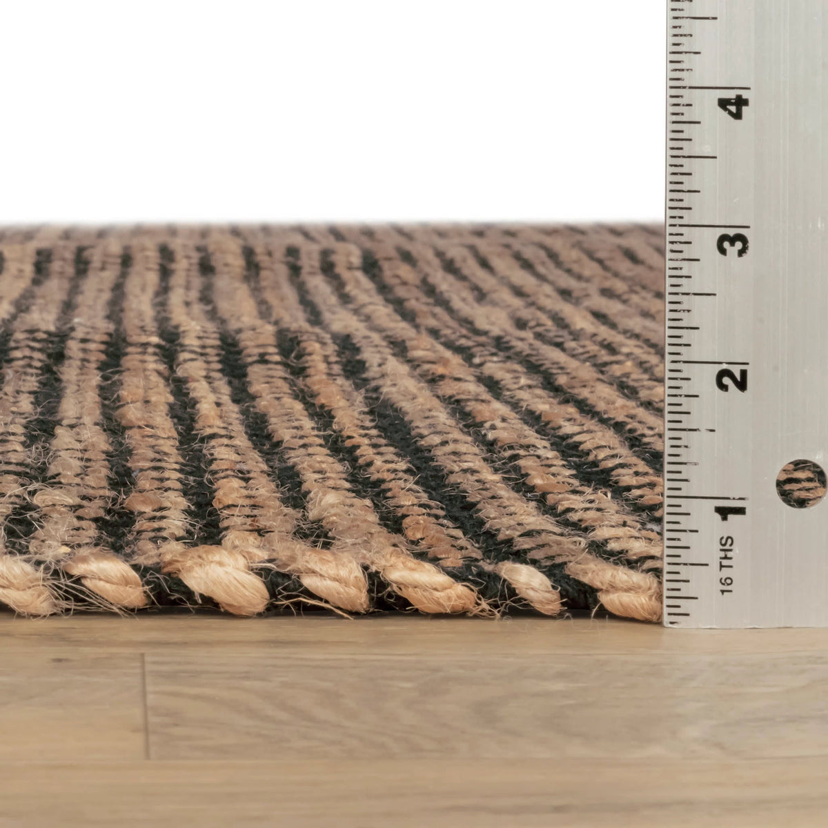 Gravel Handwoven Jute Rug | Black/Natural