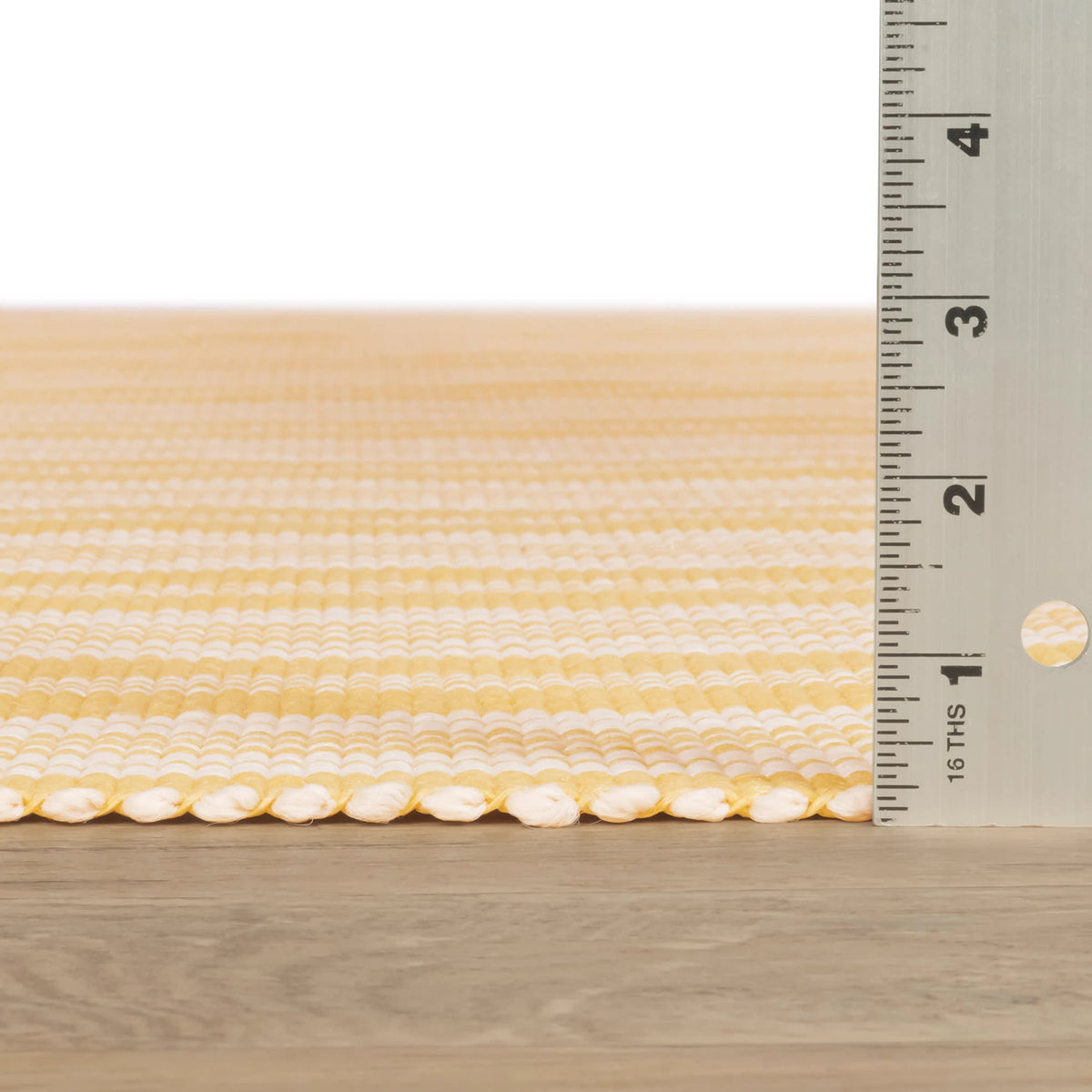 Ticking Stripe Handwoven Indoor/Outdoor Rug | Gold/Ivory