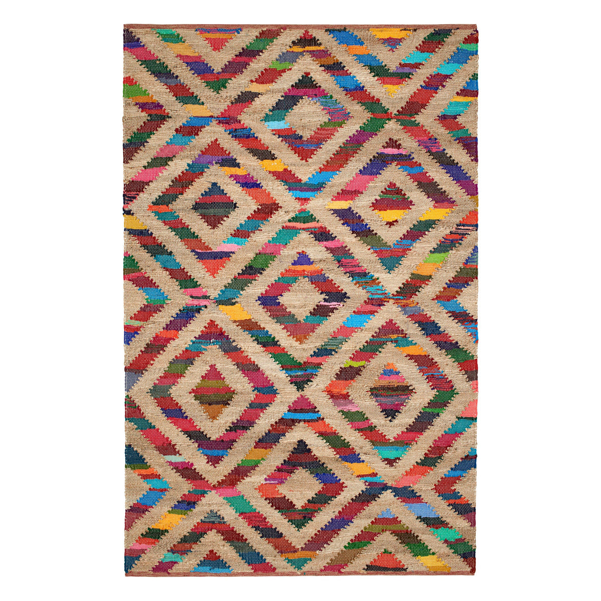 Tetra Chindi Handwoven Jute Rug | Multi