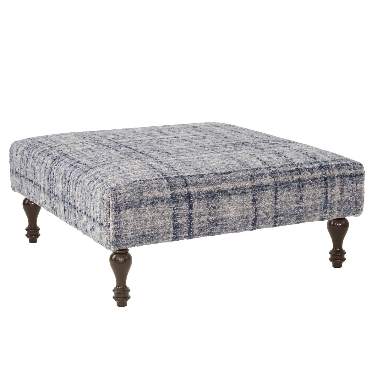 Harris Rug Ottoman | Blue/Ivory