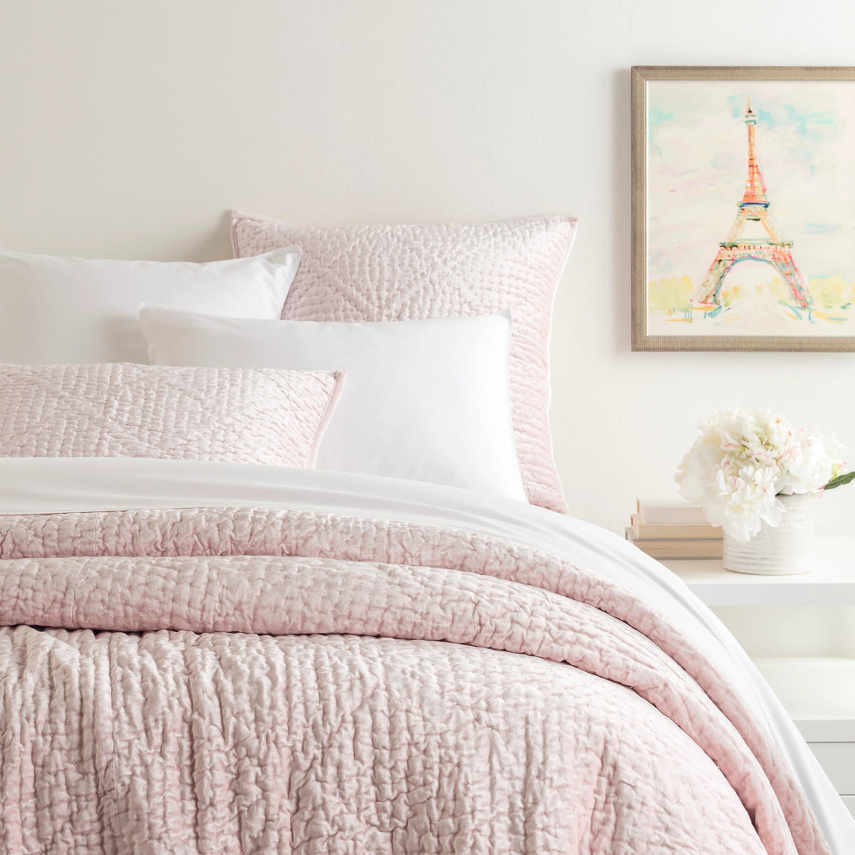 Parisienne Velvet Quilt | Slipper Pink