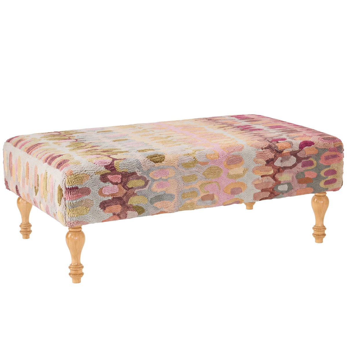 Paint Chip Rug Ottoman | Pastel