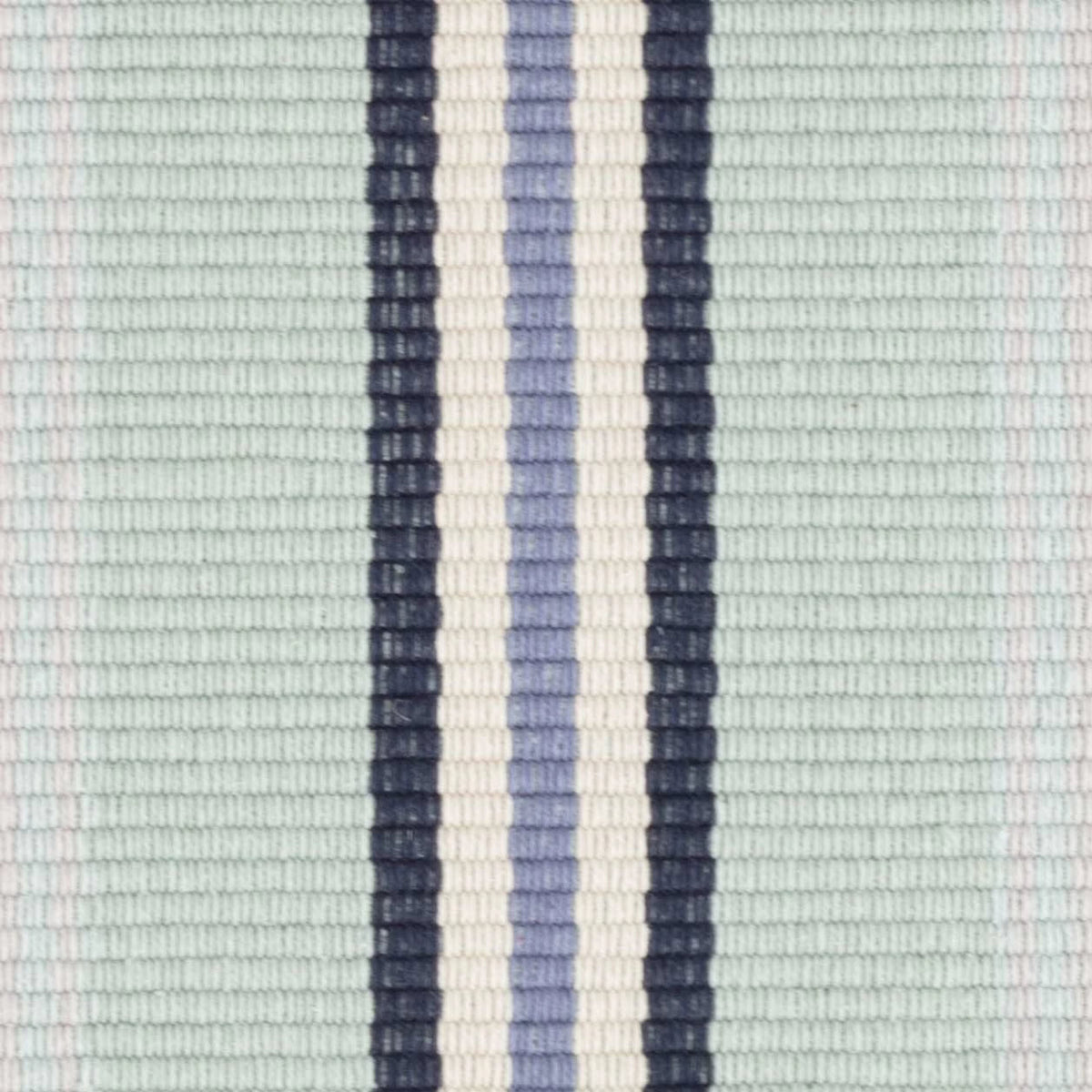 Barbados Stripe Handwoven Cotton Rug Swatch | Blue