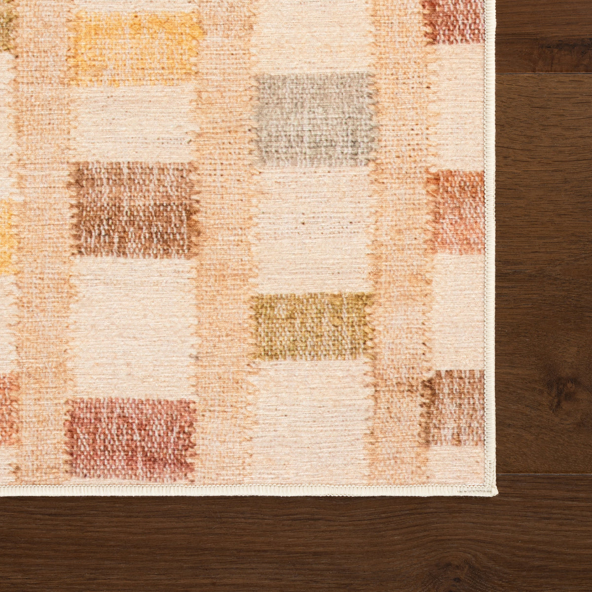 Virey Bohemian Geometric Washable Rug | Multicolor