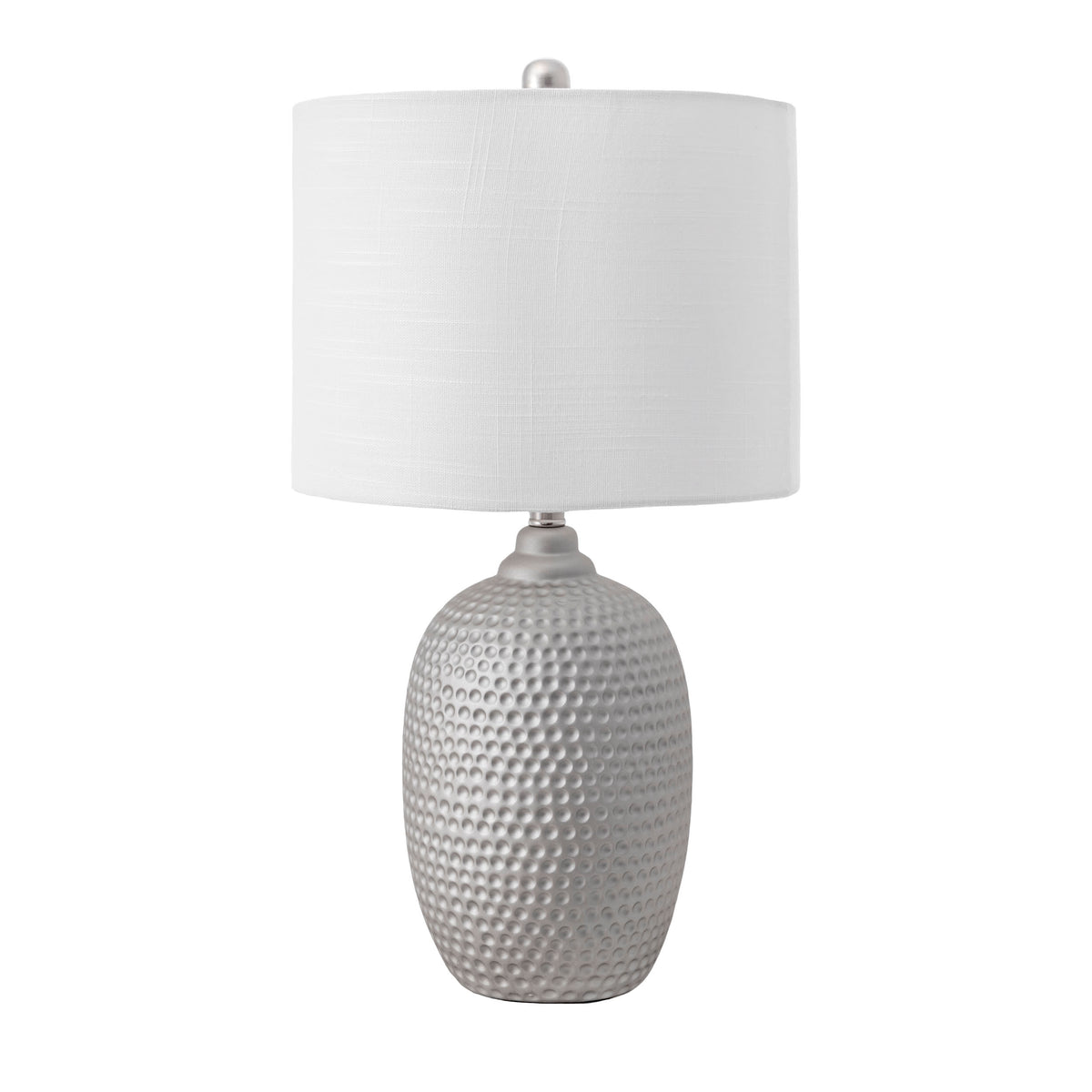 21-inch Stippled Metal Vase Table Lamp | Grey