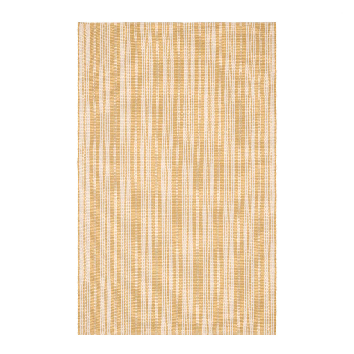 Ticking Stripe Handwoven Indoor/Outdoor Rug | Gold/Ivory