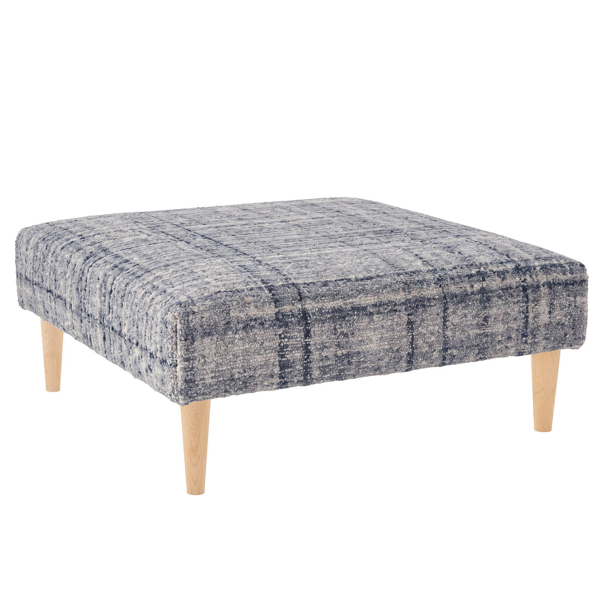 Harris Rug Ottoman | Blue/Ivory