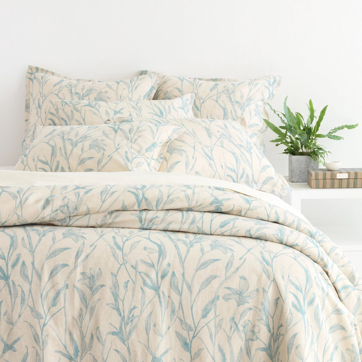 Margot Linen Duvet Cover | Pewter Blue