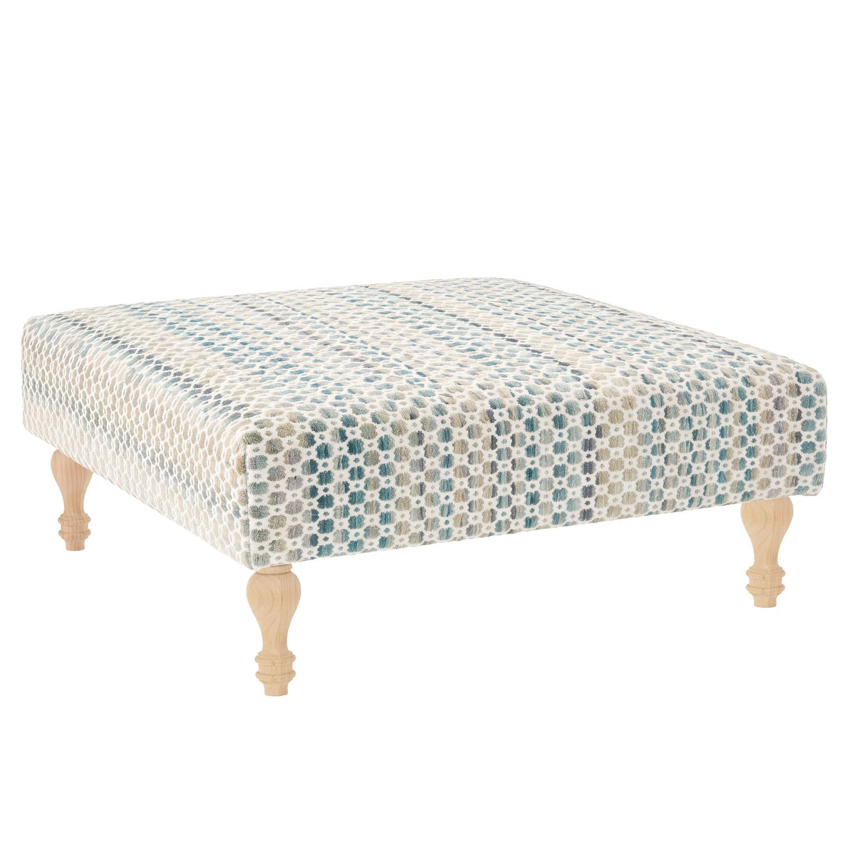 Poppy Rug Ottoman | Blue