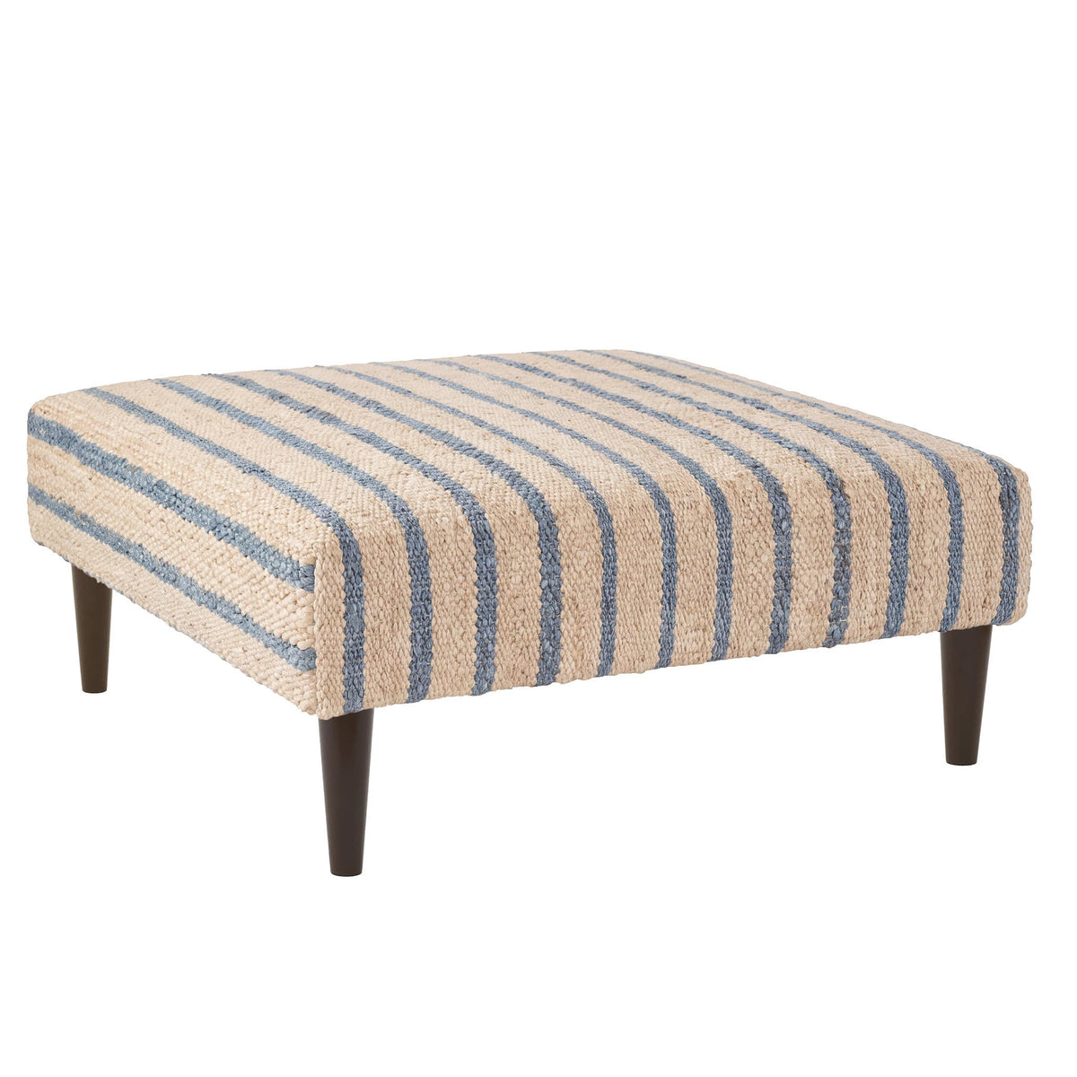 Moana Stripe Rug Ottoman | Blue