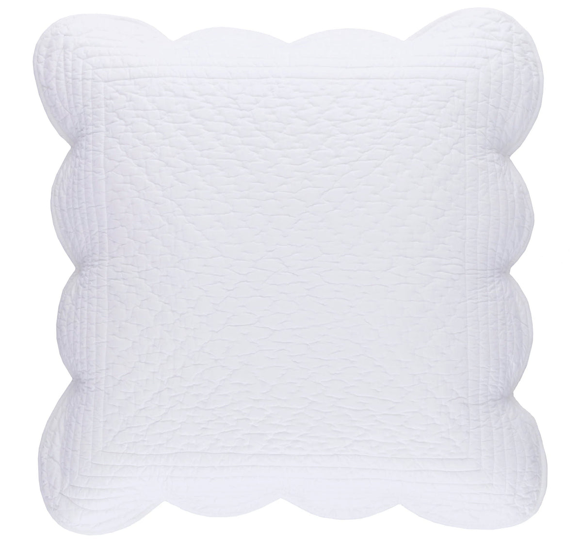 Power Shake Scallop Quilted Sham | White