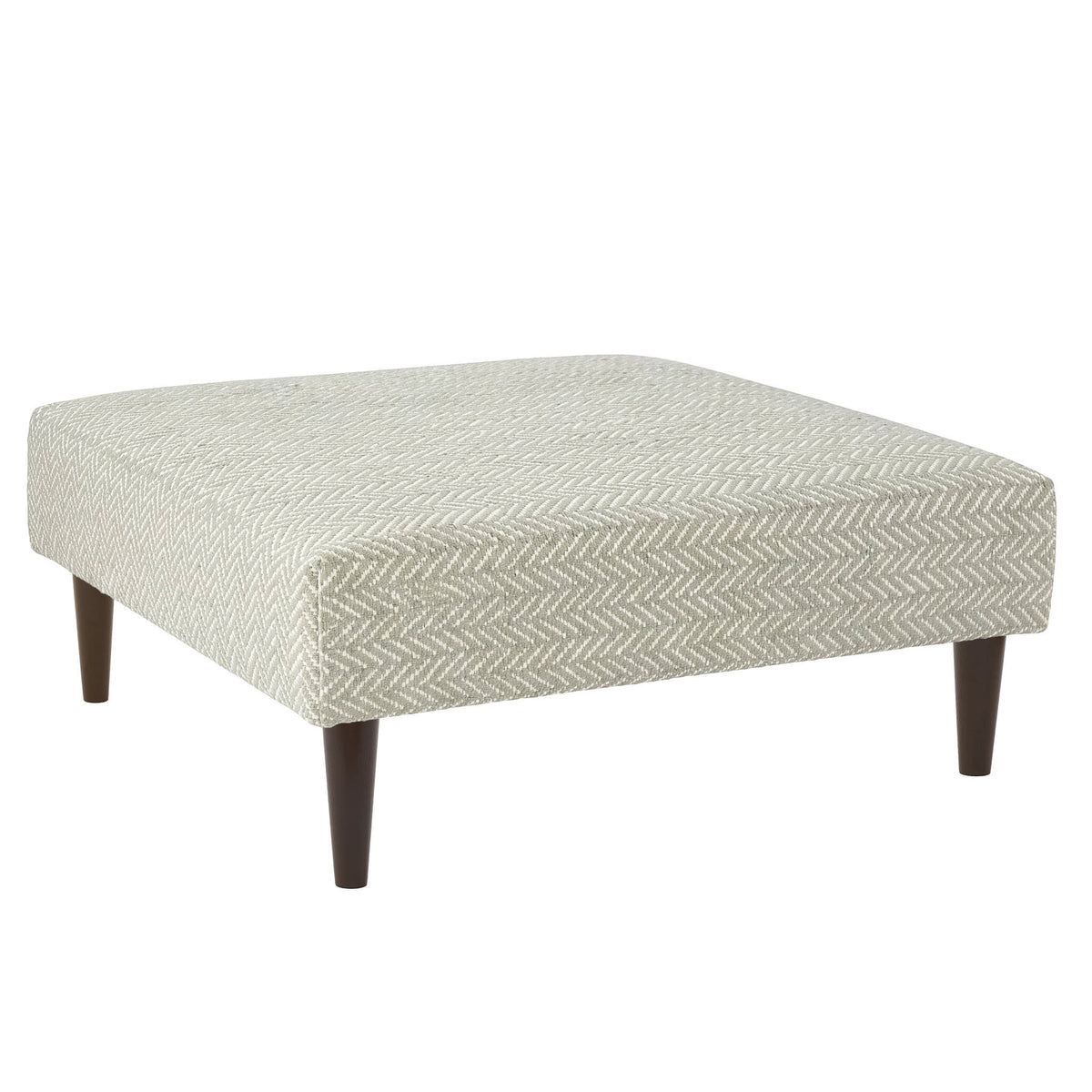 Herringbone Rug Ottoman | Ocean