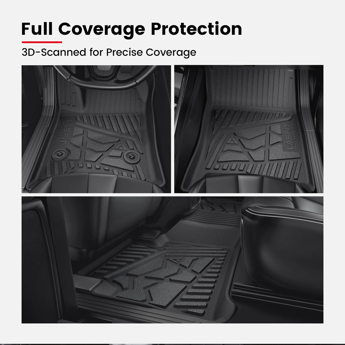 Fit for 2015-2027 Ford F-150 & 22-26 Lightning Models Floor Mats, Fit Carpet Floor