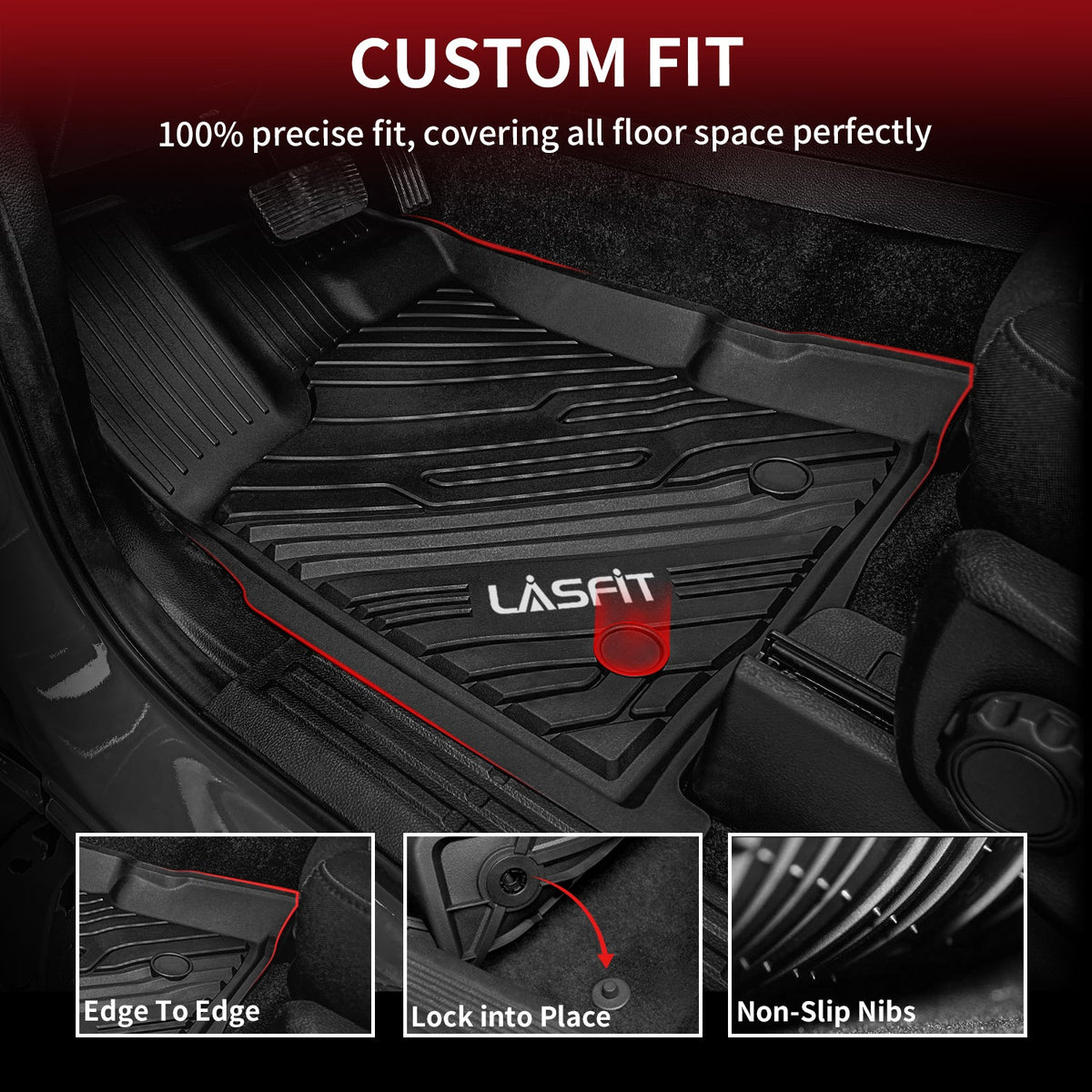 Fit for 2020-2023 Ford Ranger Floor Mats 1st & 2nd Row Seat, Fit SuperCrew ONLY