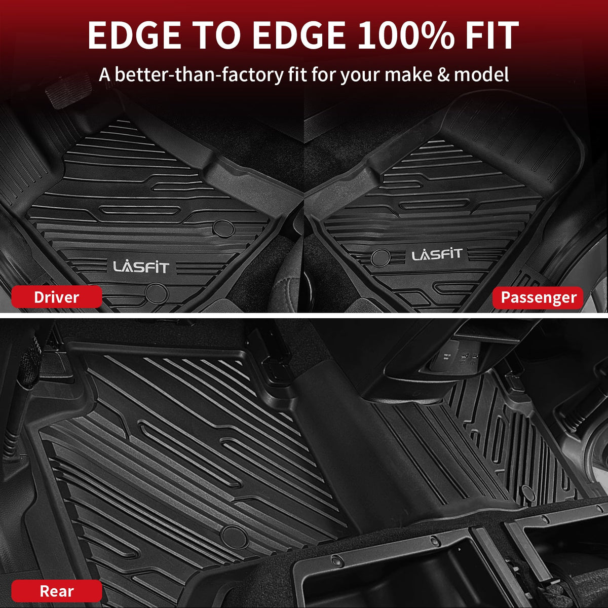 Fit for 2020-2023 Ford Ranger Floor Mats 1st & 2nd Row Seat, Fit SuperCrew ONLY