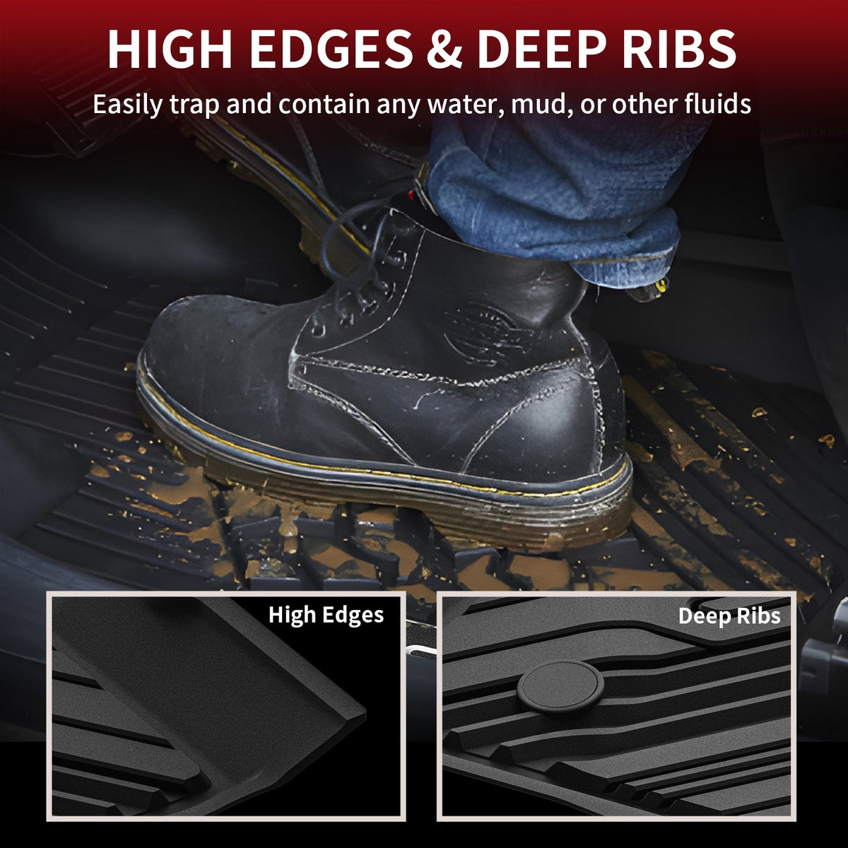Fit for 2020-2023 Ford Ranger Floor Mats 1st & 2nd Row Seat, Fit SuperCrew ONLY