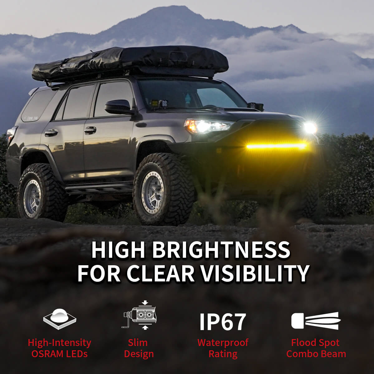 52" Light Bar Hood Mount Kit For 2018-2026 Jeep Wrangler JL Gladiator JT | LASFIT