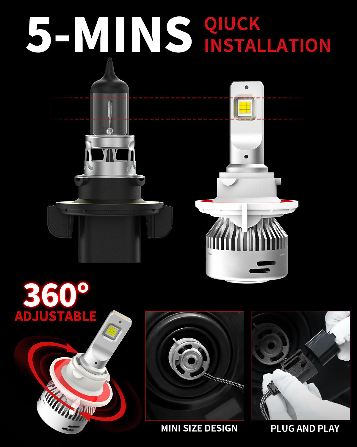 Fit for 2009-2012 Ram 1500 LED Bulbs 9005 H11 Exterior Interior Lights