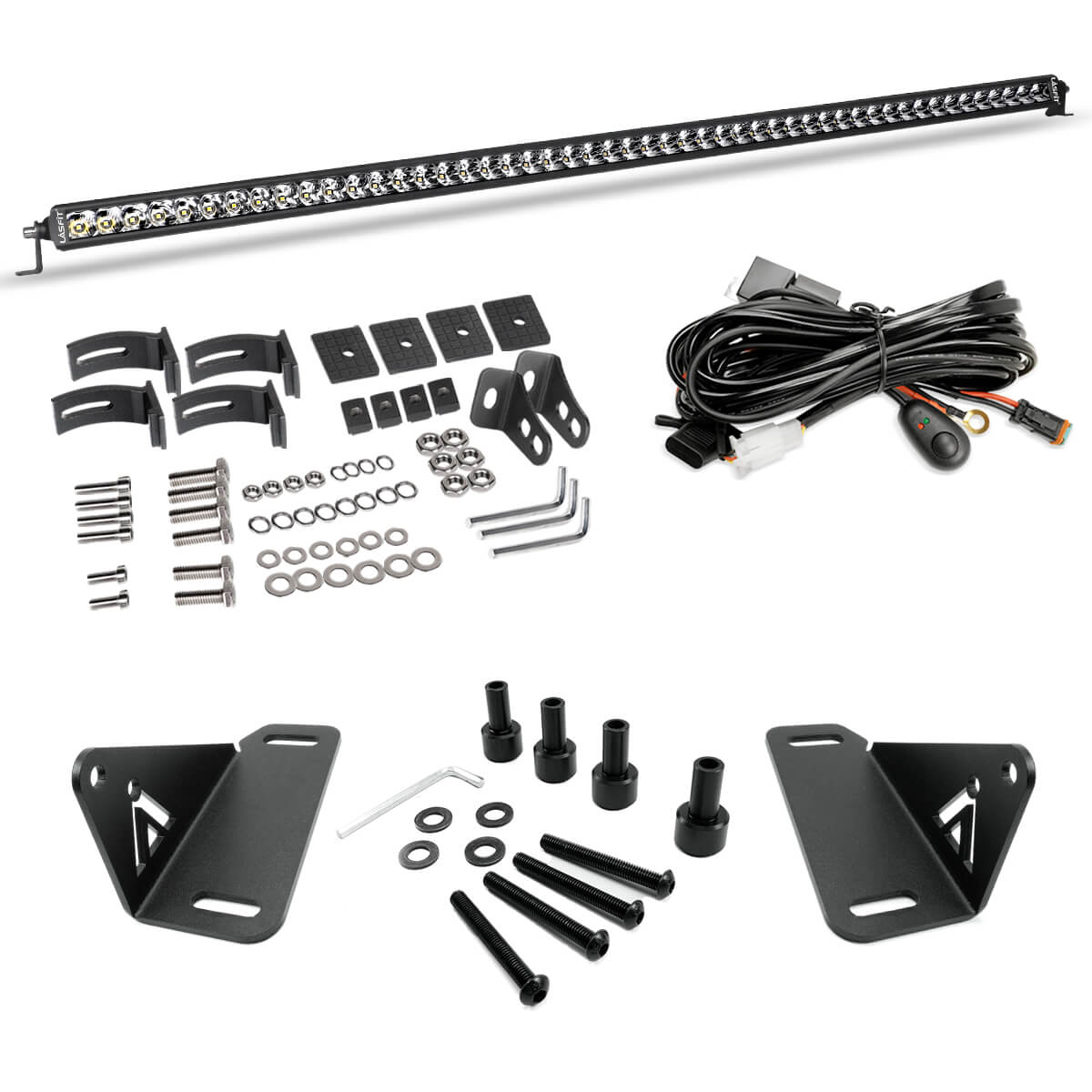 52" Light Bar Hood Mount Kit For 2018-2026 Jeep Wrangler JL Gladiator JT | LASFIT