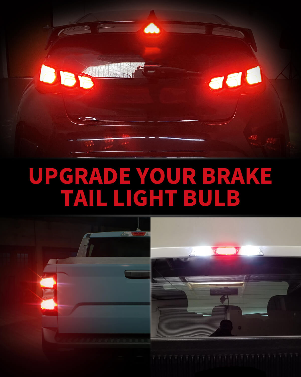 921 912 T15 W16W LED Third Brake Light Bulbs 3rd Brake LED Bulbs, 2 Bulbs