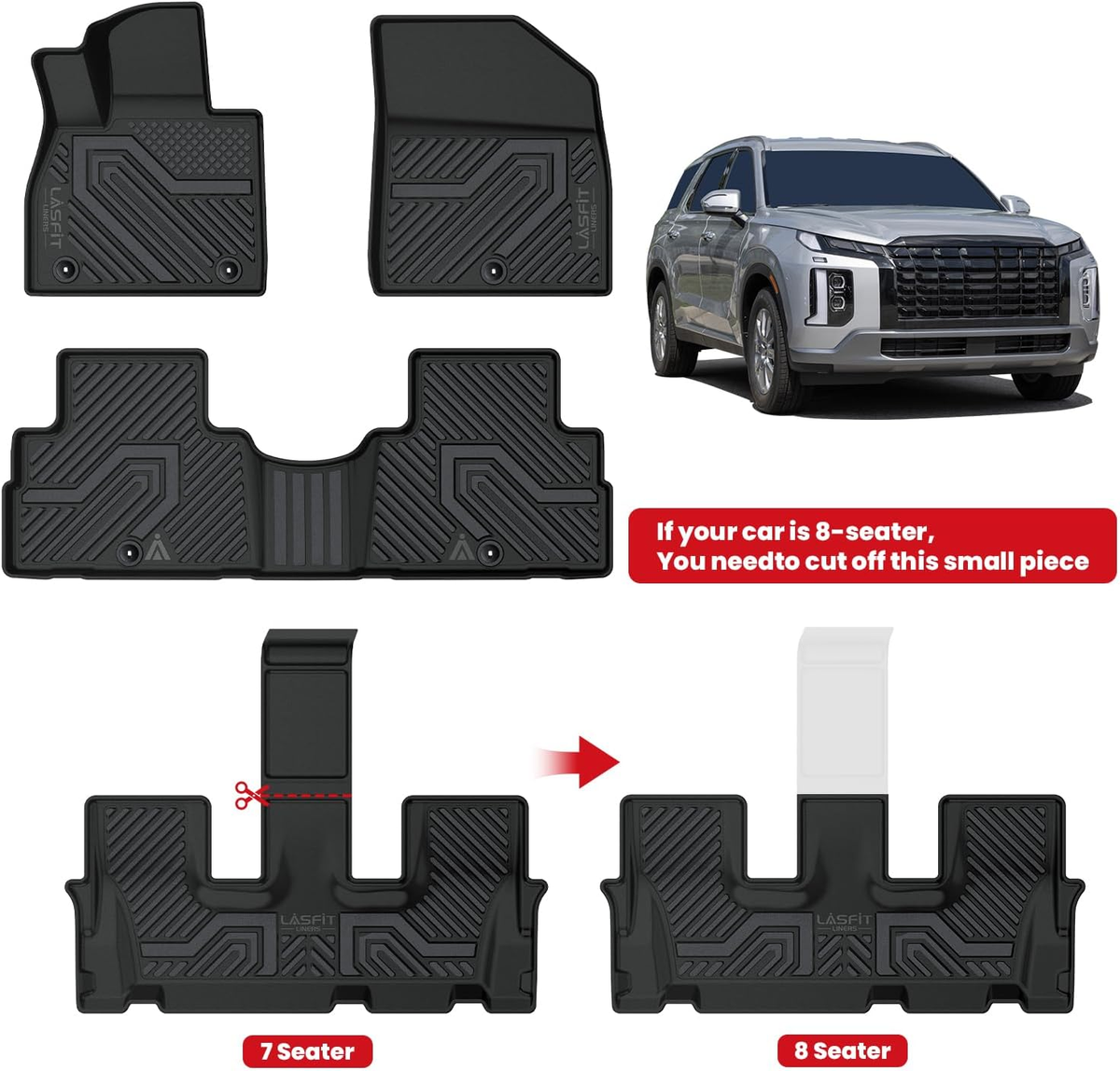 Fit for 2020-2025 Hyundai Palisade Floor Mats or Seatback & Cargo Mat, Fit 7 Seats or 8 Seats