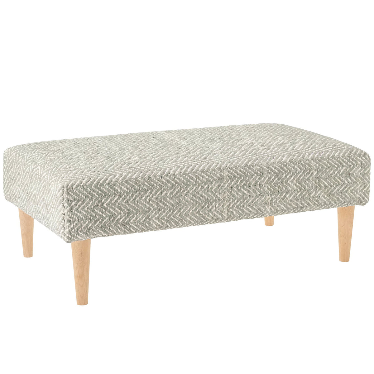 Herringbone Rug Ottoman | Ocean