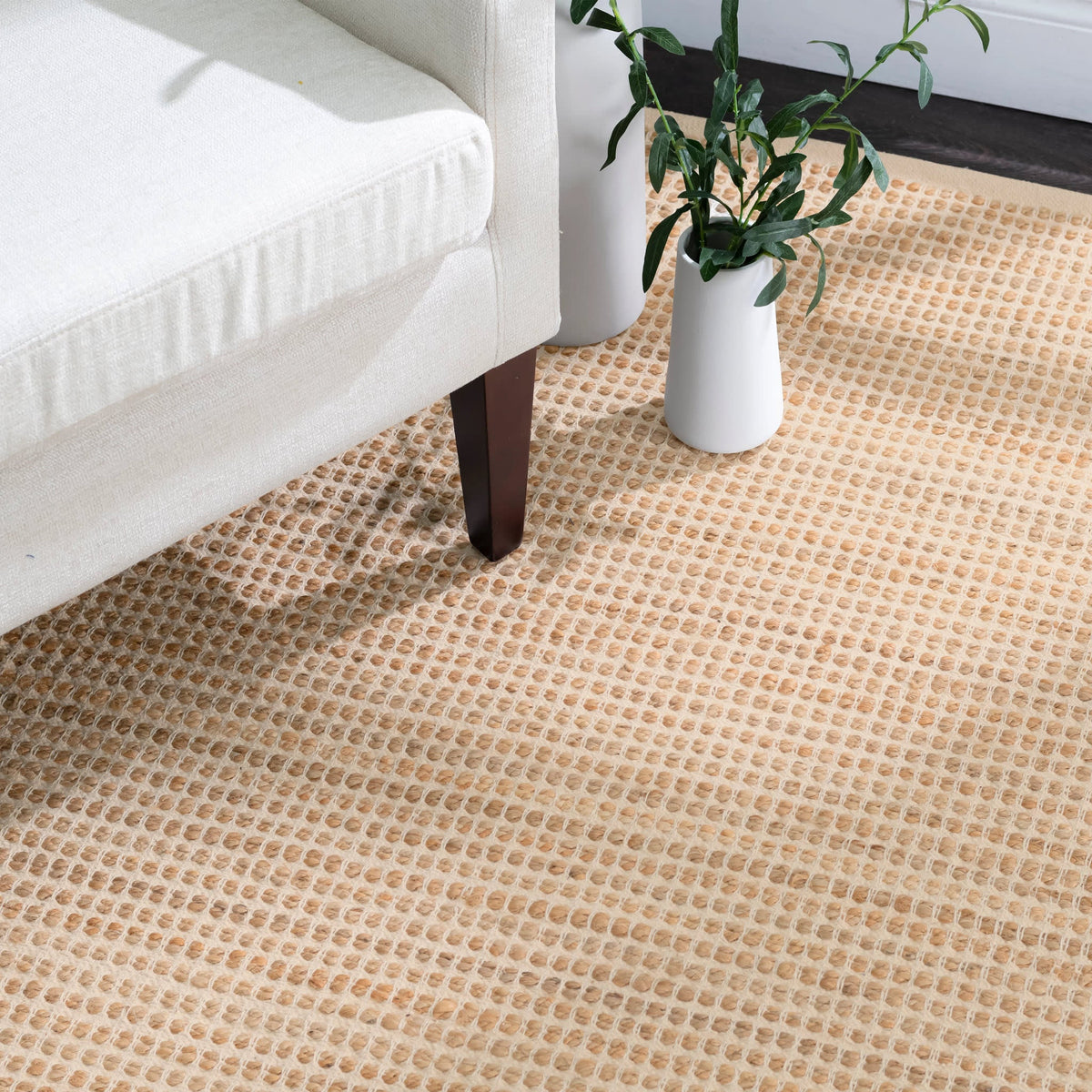 Gravel Handwoven Jute Rug | Ivory/Natural