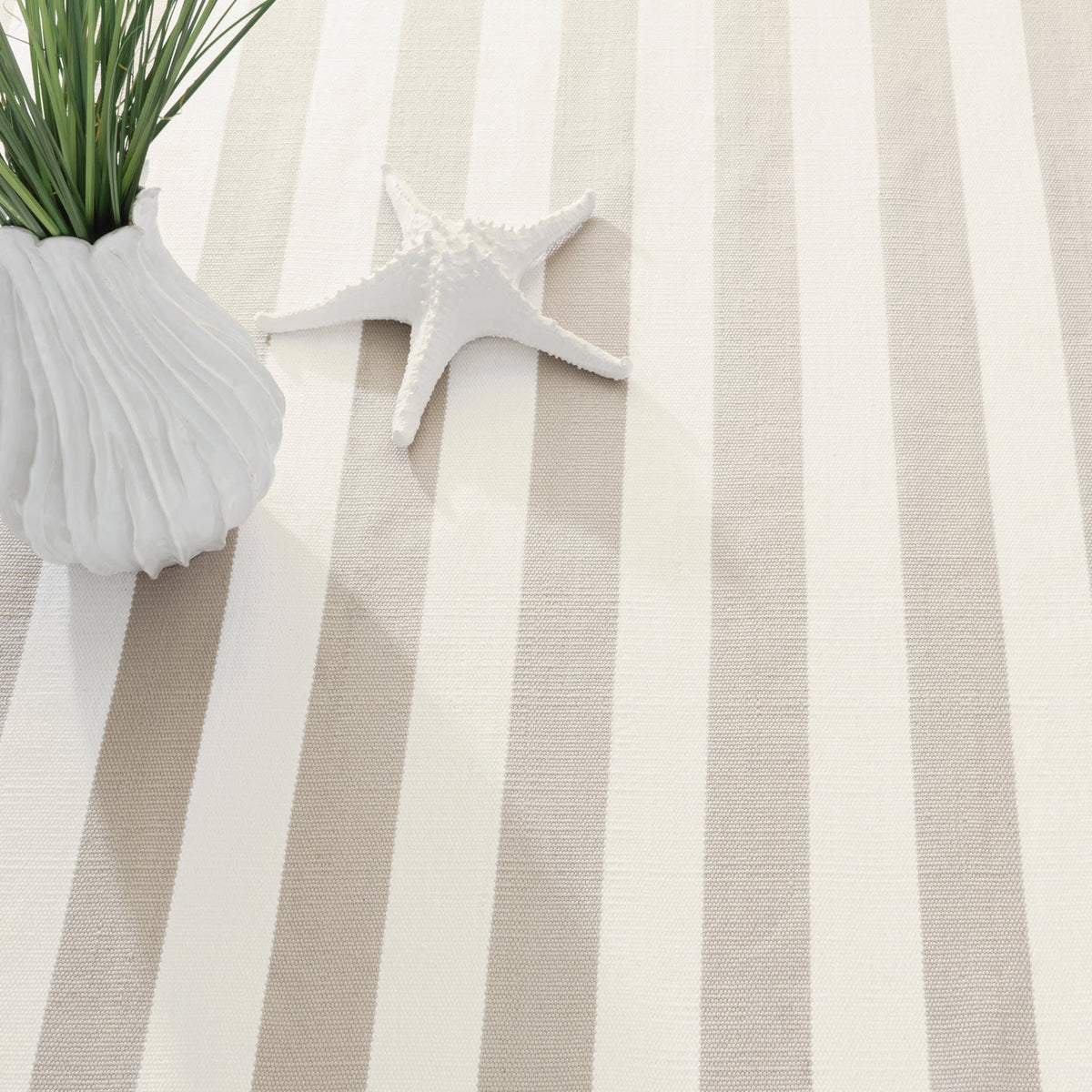 Catamaran Stripe Handwoven Indoor/Outdoor Rug | Platinum/Ivory