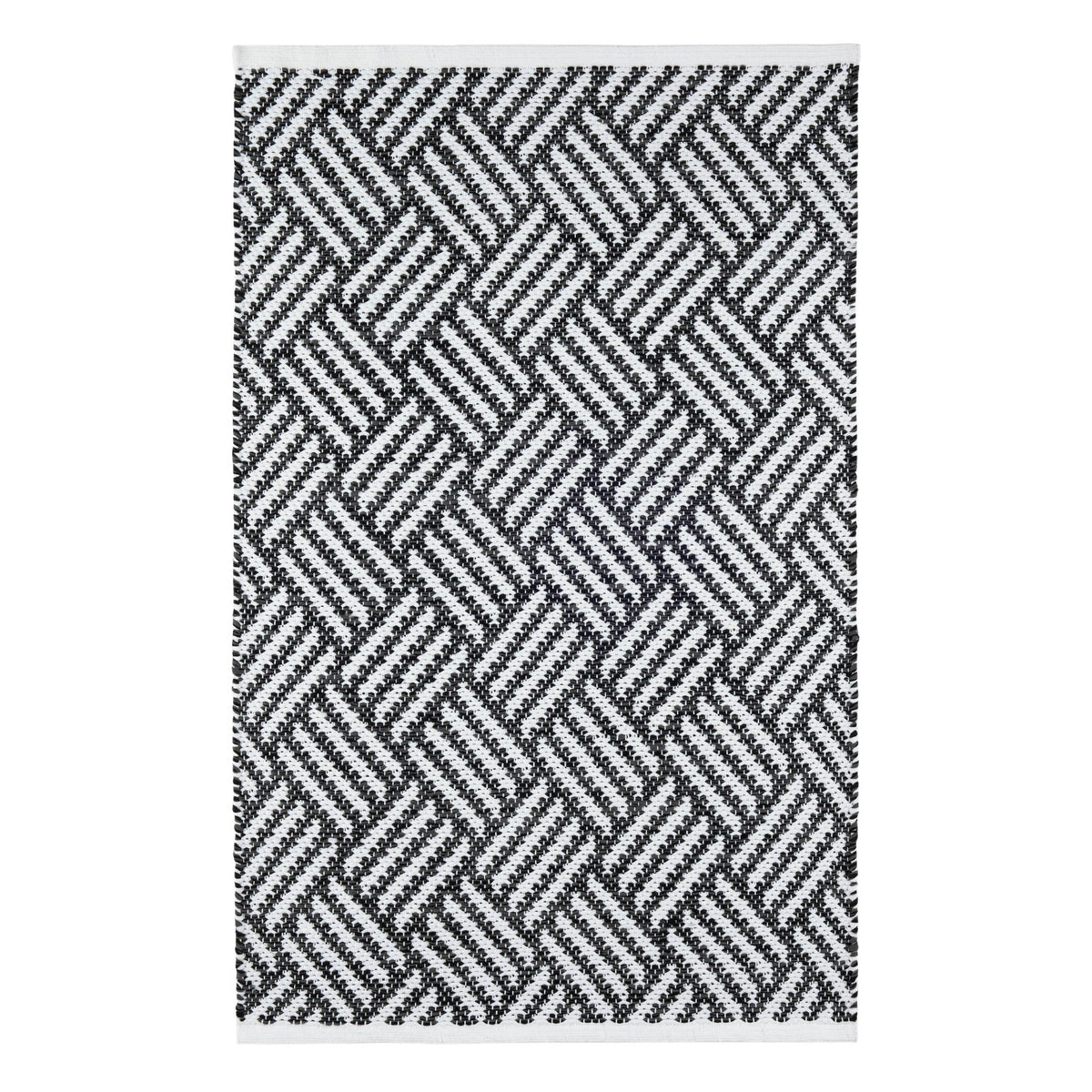 Crisscross Handwoven Indoor/Outdoor Rug | Black