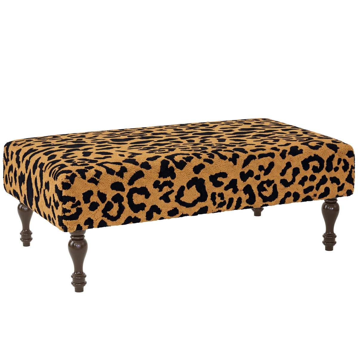 Leopard Rug Ottoman | Brown
