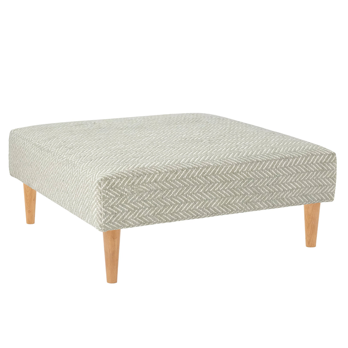 Herringbone Rug Ottoman | Ocean