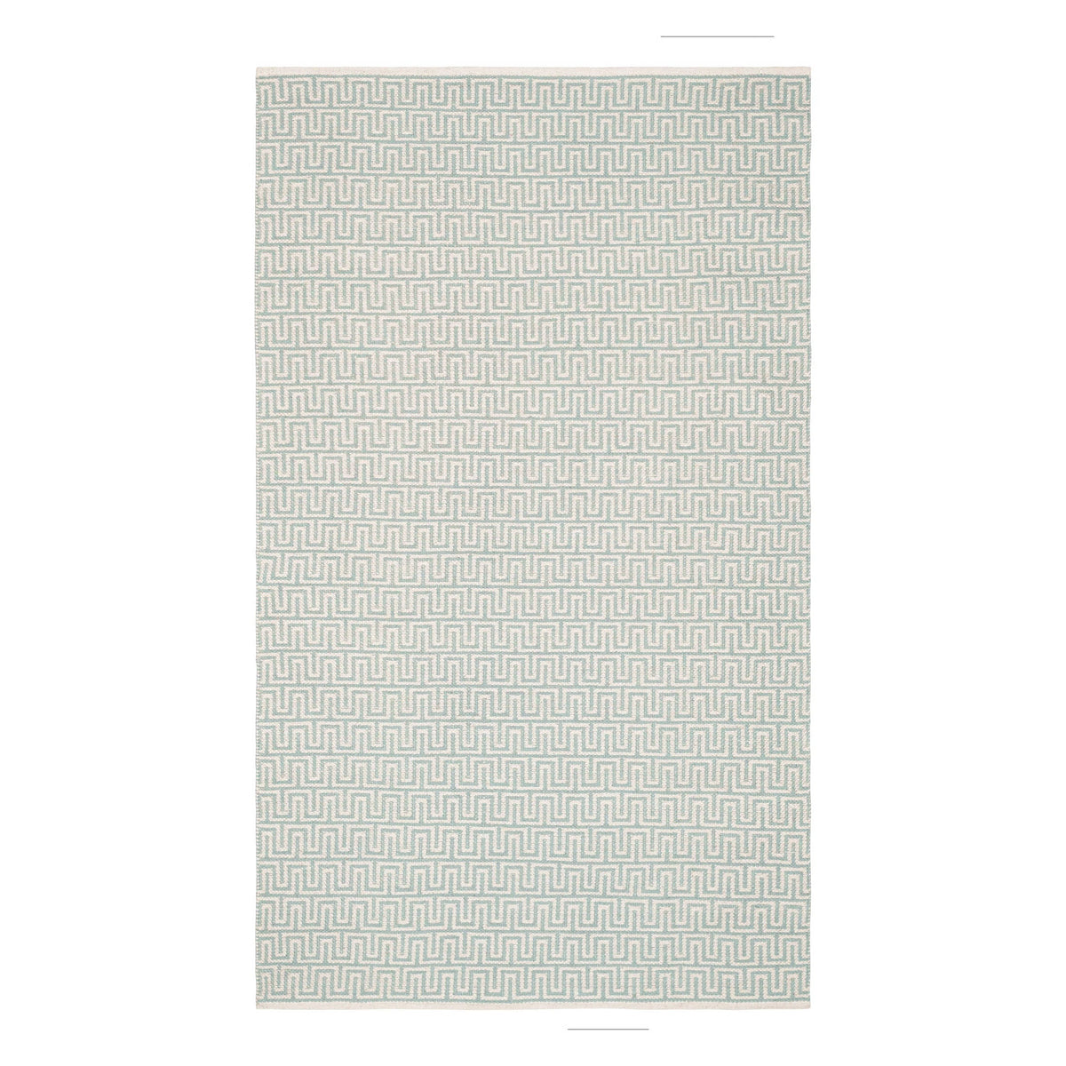 Zipper Handwoven Cotton Rug | Blue/Ivory