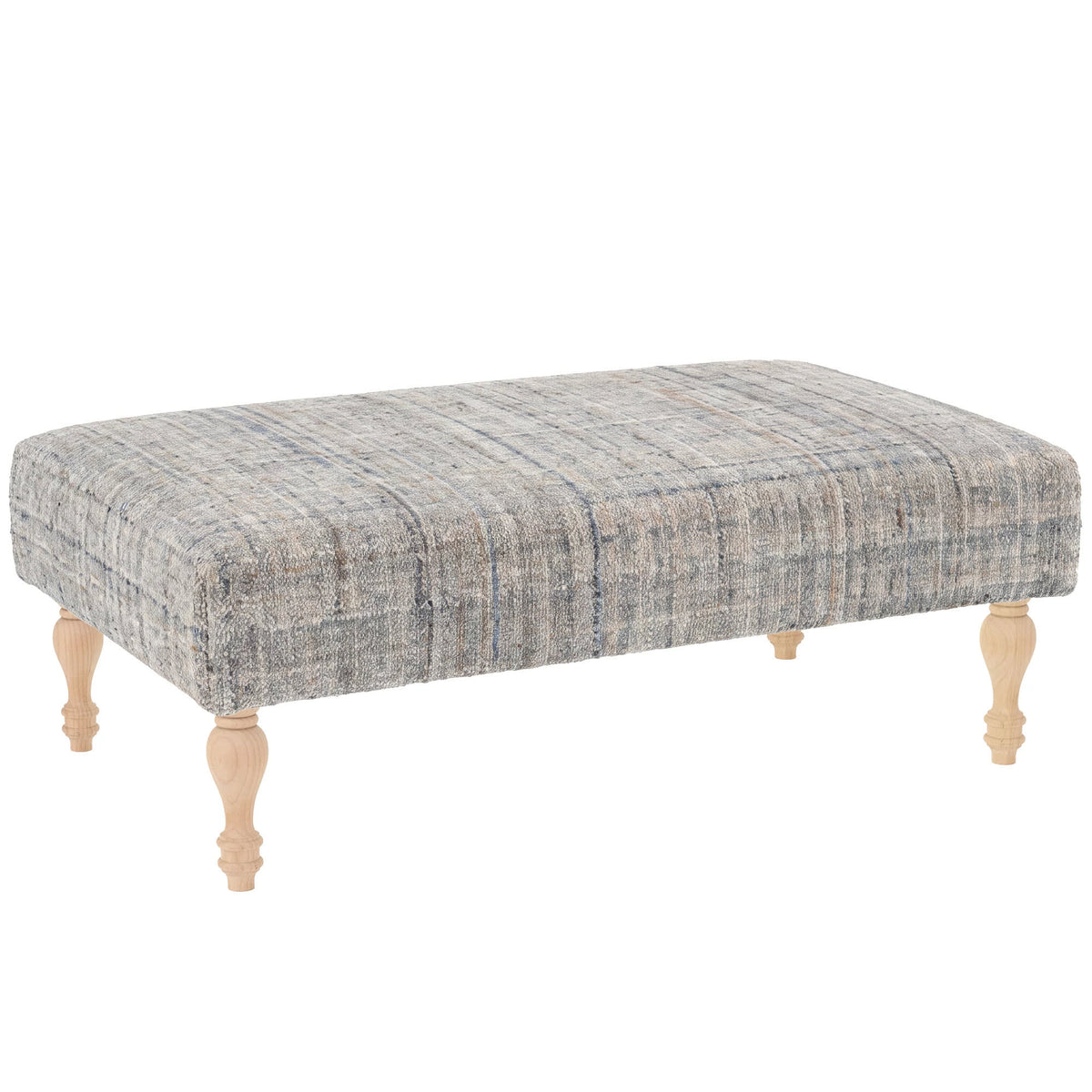 Harris Rug Ottoman | Blue/Brown