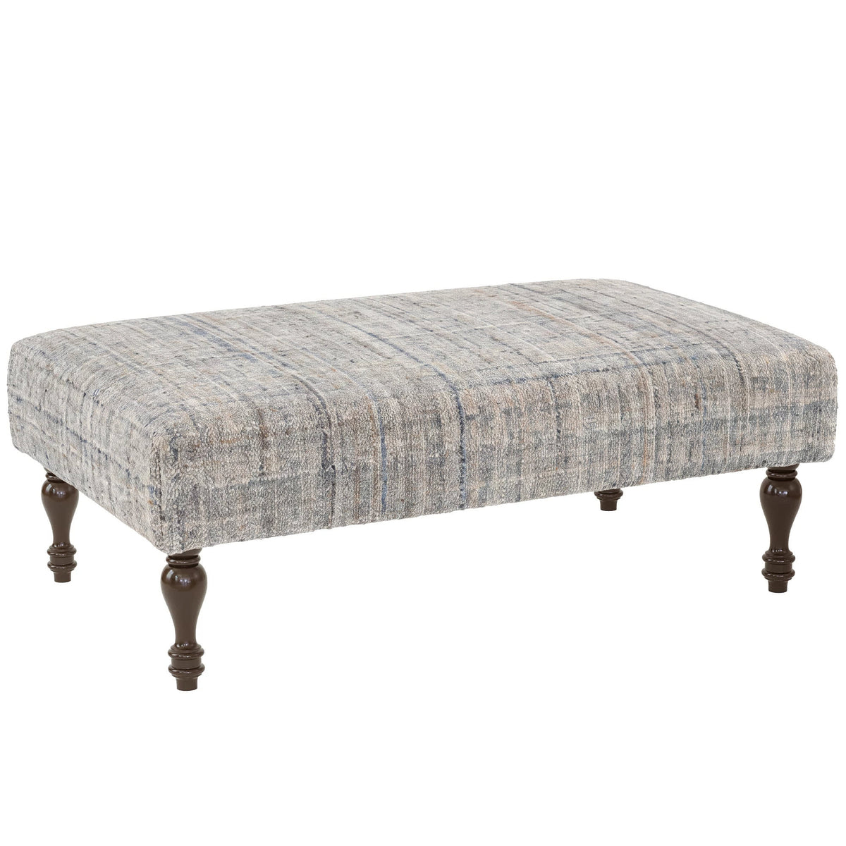 Harris Rug Ottoman | Blue/Brown