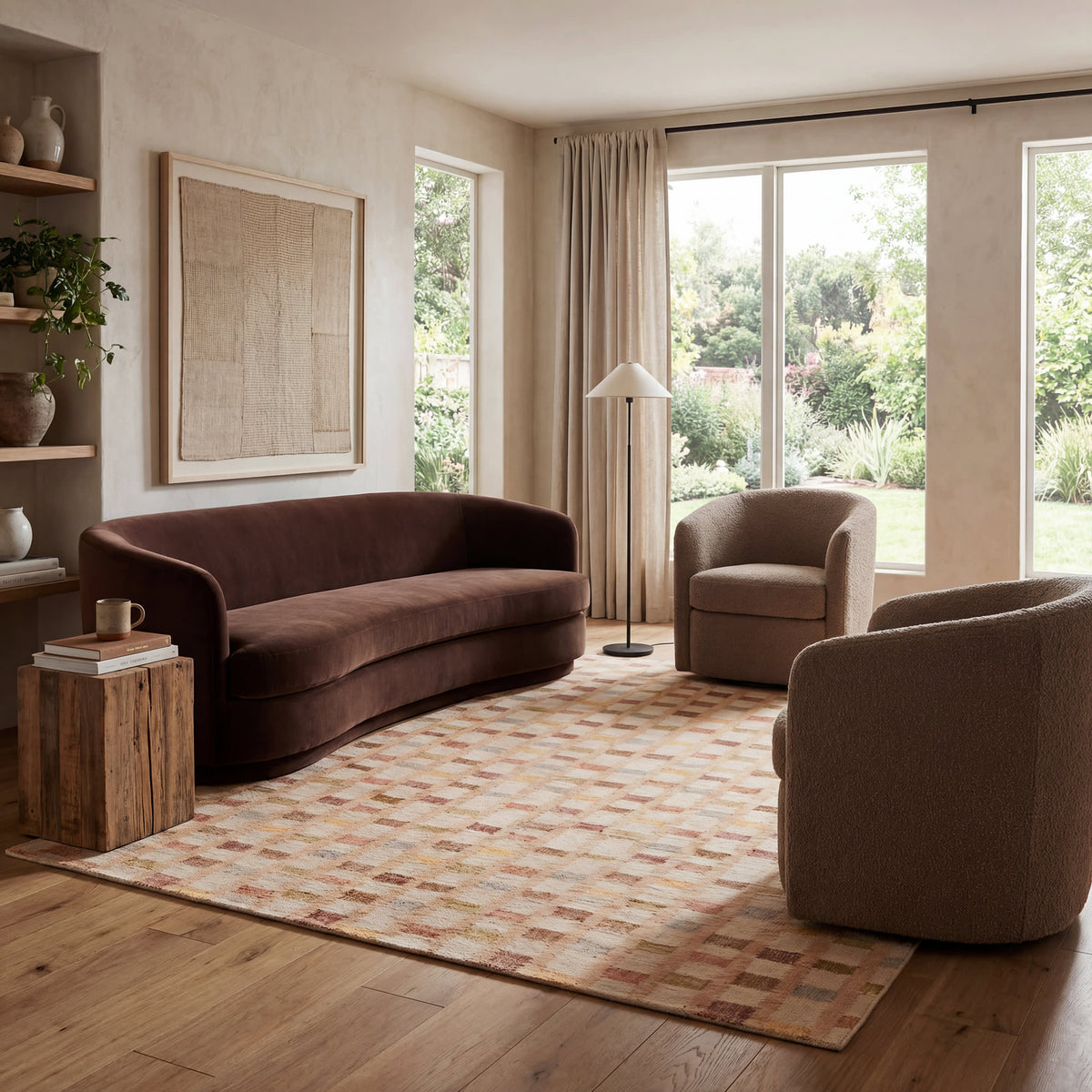 Virey Bohemian Geometric Washable Rug | Multicolor